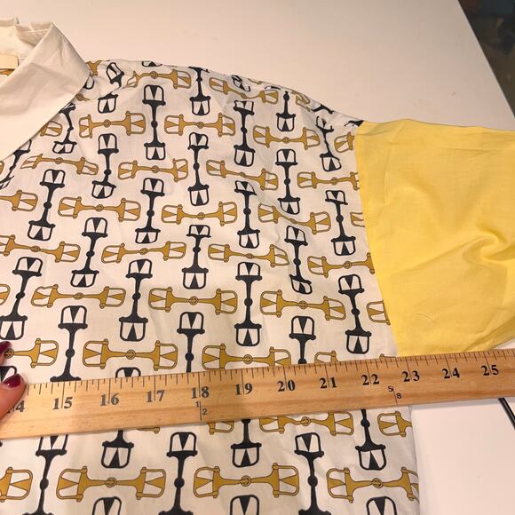 Maje Rocsi Horsebit Printed Long Sleeves Button Up Mini Shirt Dress Size XS - Picture 8 of 10